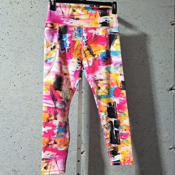 #061 Sz XL Leggings / Abstract Activewear Sports Bottom Rebelious by Maya Elious - Picture 7 of 12